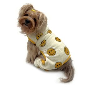Ultra Plush Happy Face Front Sleeveless Pajamas - L