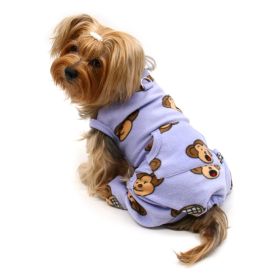 Silly Monkey Front Sleeveless Fleec Pajamas - Lavender - S