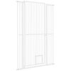 PawHut 59" Extra Tall Pet Gate, 30"-41" Dog Gate with Cat Door, 1.4" Narrow Gap, 2.8" and 5.5" Extension, for Doorway, Hallway