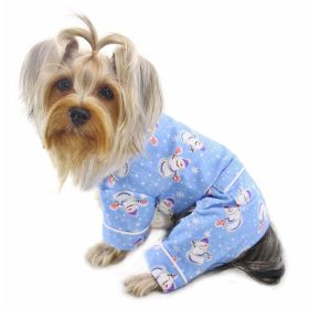 Snowman & Snowflake Flannel Pajamas with 2 Pockets - M