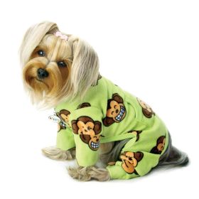 Silly Monkey Fleece Turtleneck Pajamas - Lime - M