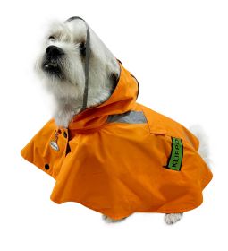 Clear View Poncho Raincoat with Reflective Stripes - M