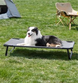 Made4Pets Large Dog Outdoor Adjustable Pet Bed With Buckle Legs, Washable Mesh Cover, Non-Slip Feet, Durable And Bite-Resistant, Suitable For Ind (Option: GreyL)